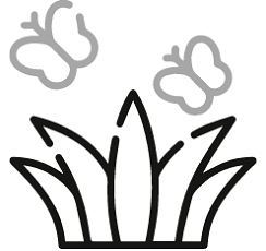 schwarz-weißes Icon zum Thema Außenanlagenbetreuung