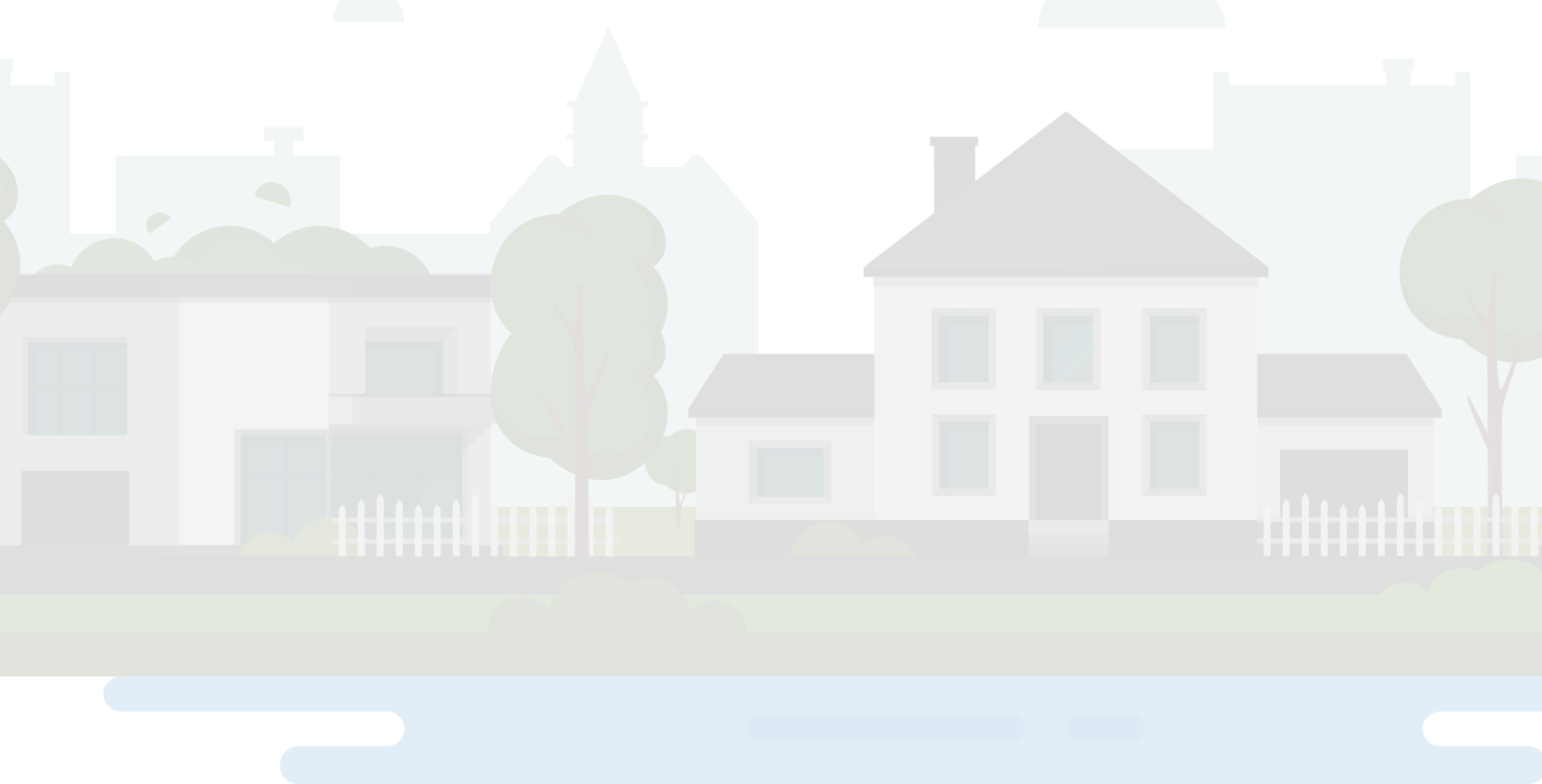 ZEichnung von Häusern mit Bäumen