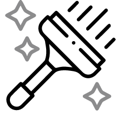 schwarz-weißes Icon zum Thema Sonderreinigung